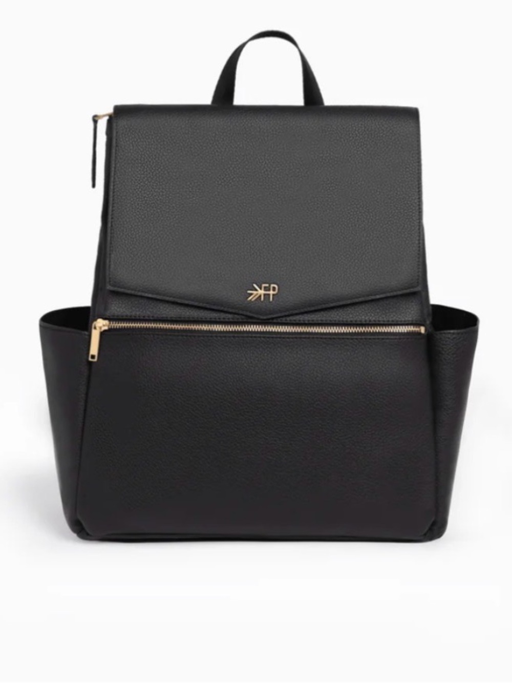 Freshly Picked Black Leather Backpack/Diaper Bag
